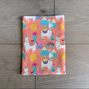 NEW Handmade Book Sleeve with Llama Pattern